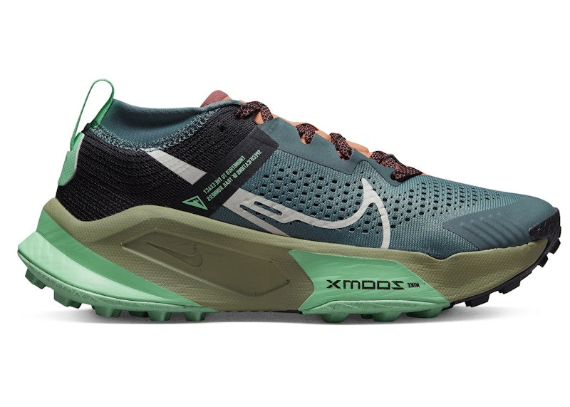 Nike ZoomX Zegama Mineral Slate Black Green Glow Light Bone (Women's)