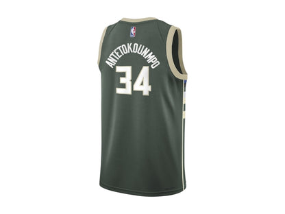 Nike x NBA Kids Milwaukee Bucks Giannis Antetokounmpo Icon Edition Swingman Jersey Hunter Green