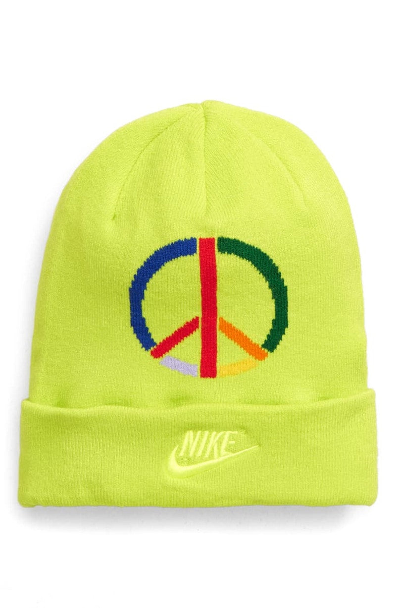 Nike x Olivia Kim Peace Sign Cuffed Beanie Cyber