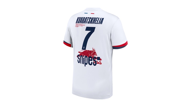Nike x PSG Away Virgil Abloh Stadium 2025-26 Kvaratskhelia 7 Jersey White
