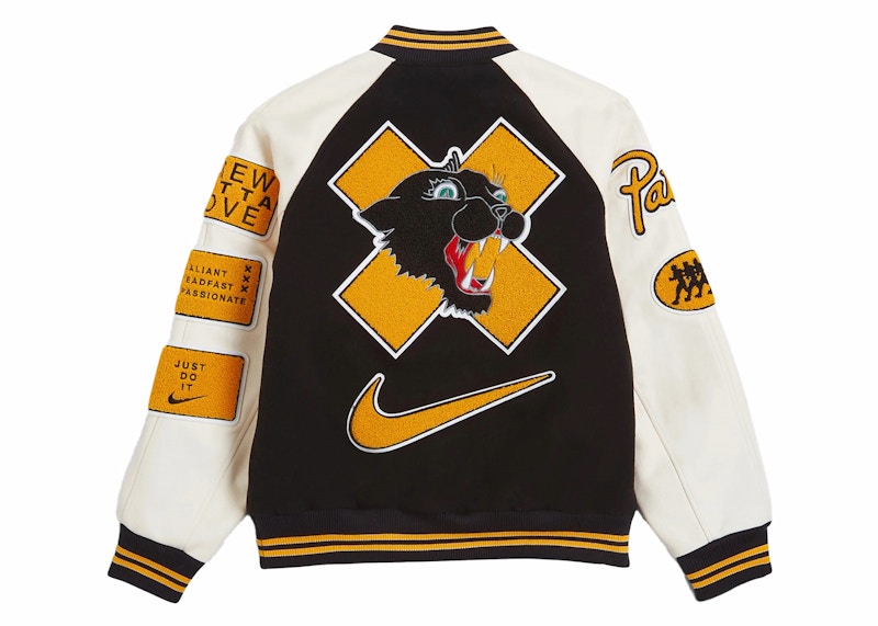 Nike x Patta Running Team Varsity Jacket Black/Yellow/White