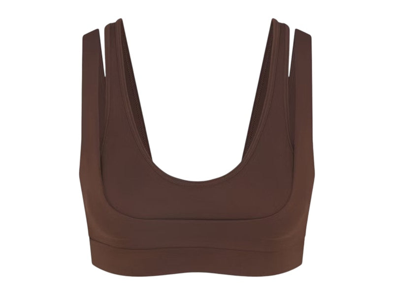 Nike x SKIMS Double Strap Scoop Bra Dark Sepia