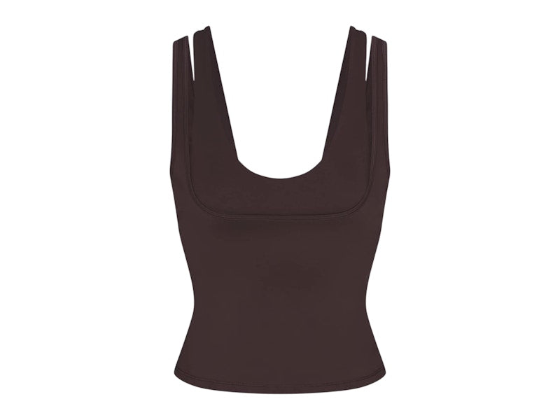 Nike x SKIMS Women's Matte Double Strap Scoop Tank Dark Sepia