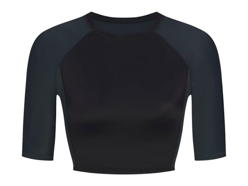 Nike x SKIMS Women's Shine Padded Half Sleeve Crop Top Obsidian/Dark Teal