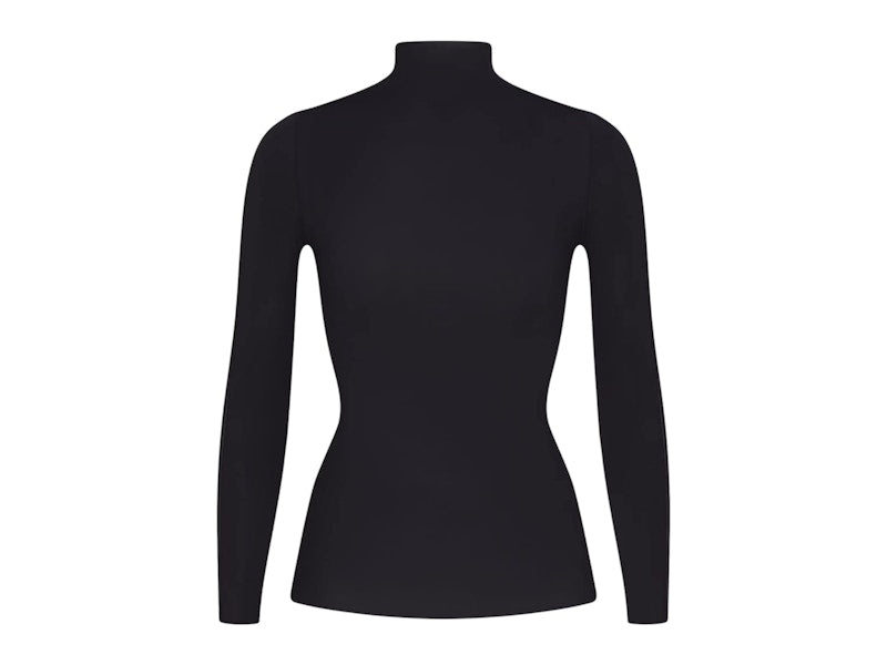Nike x SKIMS Women's Weightless Layers Mock Neck Long Sleeve Top Obsidian