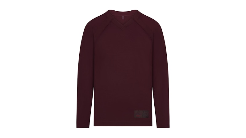 Nike x SKIMS Women's Airy V-Neck Oversized Long Sleeve Top Currant