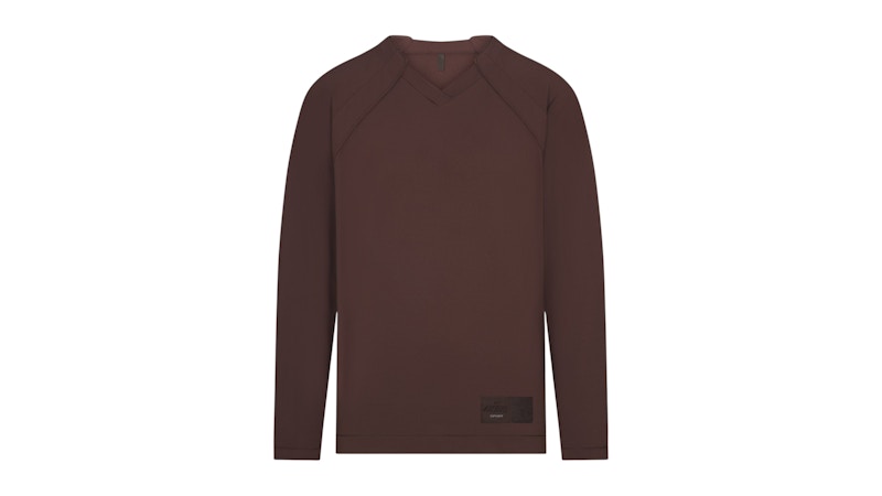Nike x SKIMS Women's Airy V-Neck Oversized Long Sleeve Top Dark Sepia