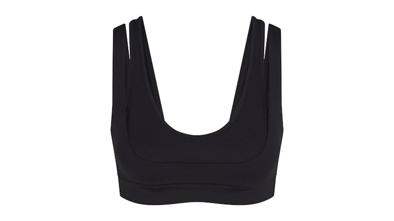 Nike x SKIMS Women's Matte Double Strap Scoop Bra Obsidian