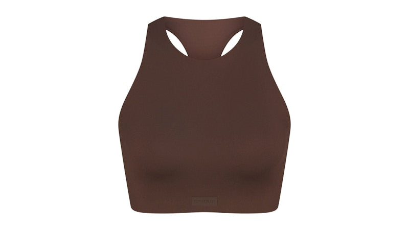 Nike x SKIMS Women's Matte High Neck Bra Dark Sepia
