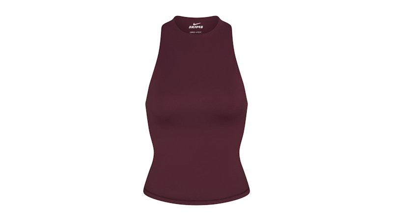 Nike x SKIMS Women's Matte Mock Neck Racer Tank Currant