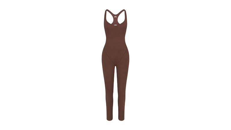 Nike x SKIMS Women's Matte Racer Long Onesie Dark Sepia
