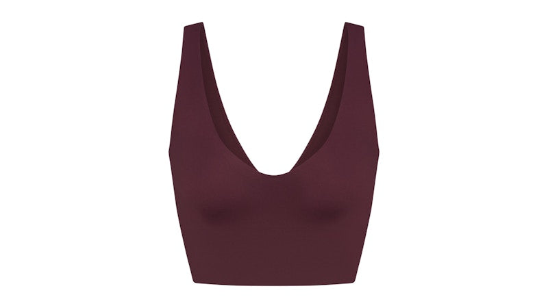 Nike x SKIMS Women's Matte V-Neck Bra Top Currant