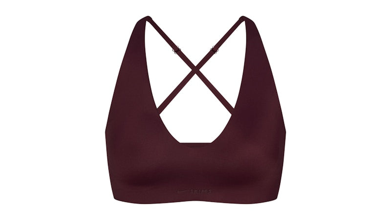 Nike x SKIMS Women's Shine V-Neck Bra Currant