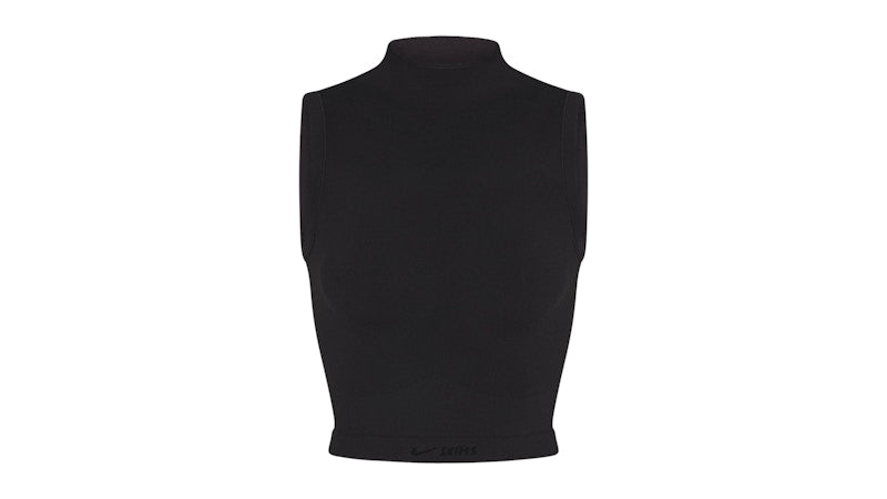 Nike x SKIMS Women's Vintage Seamless Mock Neck Bra Top Obsidian