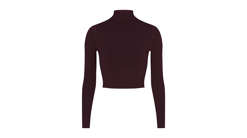 Nike x SKIMS Women's Vintage Seamless Mock Neck Crop Top Currant