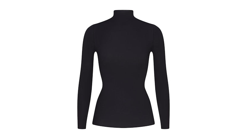 Nike x SKIMS Women's Weightless Layers Mock Neck Long Sleeve Top Obsidian