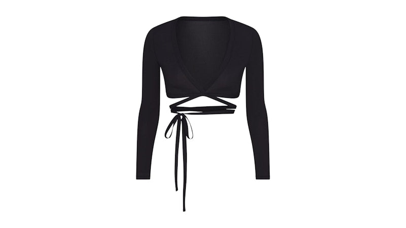 Nike x SKIMS Women's Weightless Layers Wrap Top Obsidian