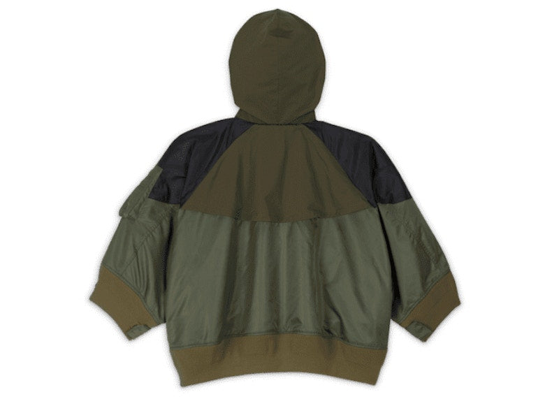 Nike x Sacai Womens Full Zip Hooded Jacket (Asia Sizing) Khaki