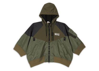 Nike x Sacai Womens Full Zip Hooded Jacket (Asia Sizing) Khaki
