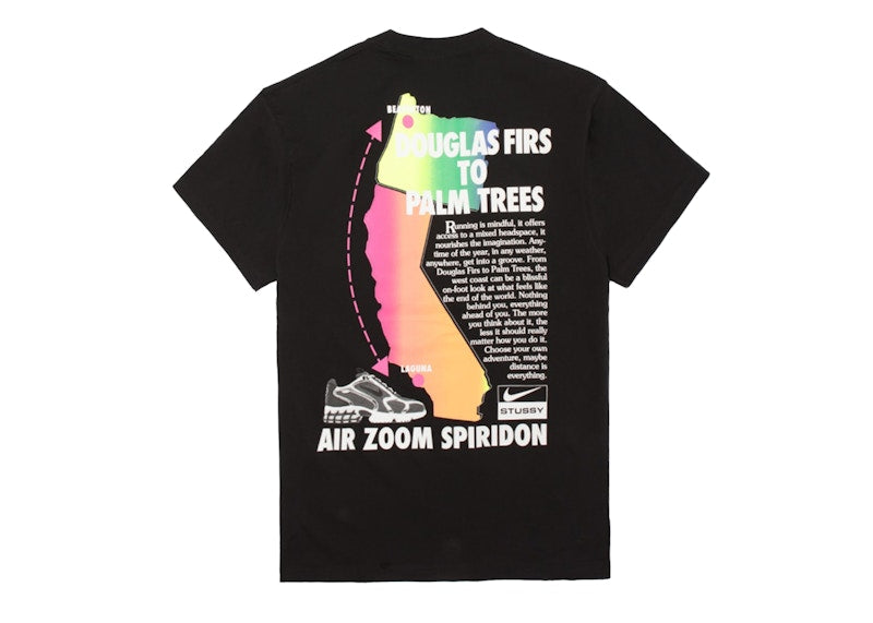 Nike x Stussy Air Zoom Spiridon Douglas Firs To Palm Trees T-shirt Black/Multi