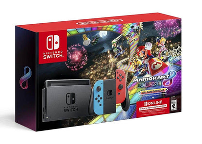Nintendo Switch Mario Kart 8 Deluxe Console Bundle HADSKABLD Neon Red/Neon Blue