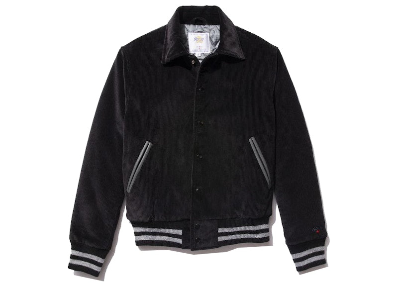 Noah Corduroy Varsity Jacket Black