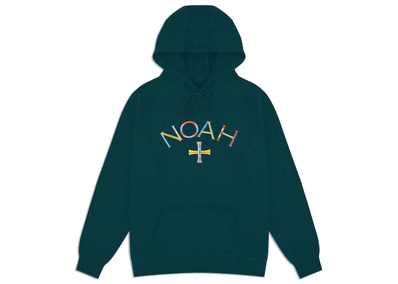 Noah Embroidered Core Logo Summer Hoodie Dark Teal
