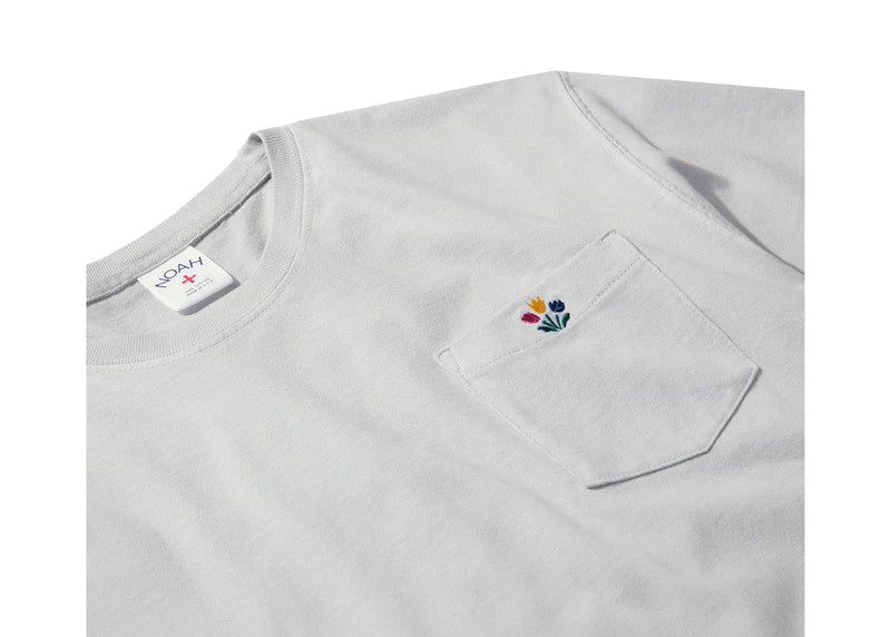 Noah Tulip Pocket Tee Pale Grey