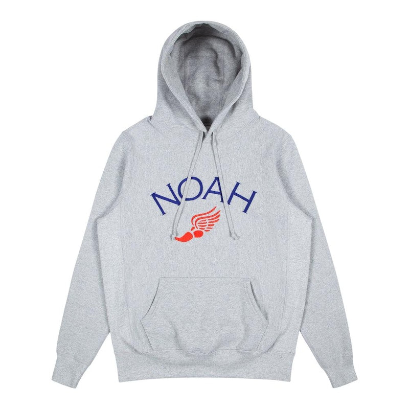 Noah Winged Foot Embroidered Hoodie Heather Grey