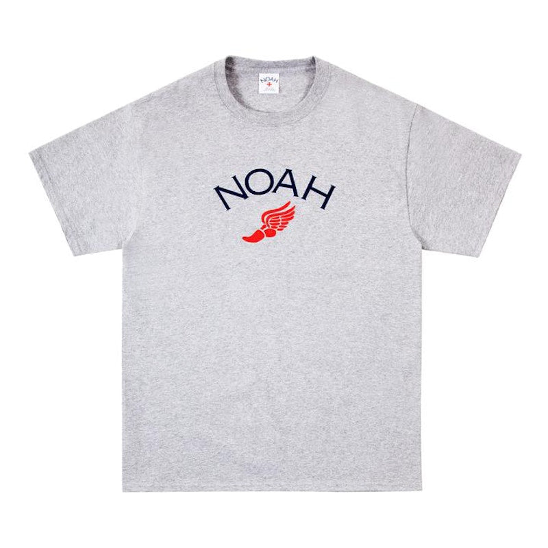 Noah Winged Foot Logo Tee (SS19) Athletic Heather