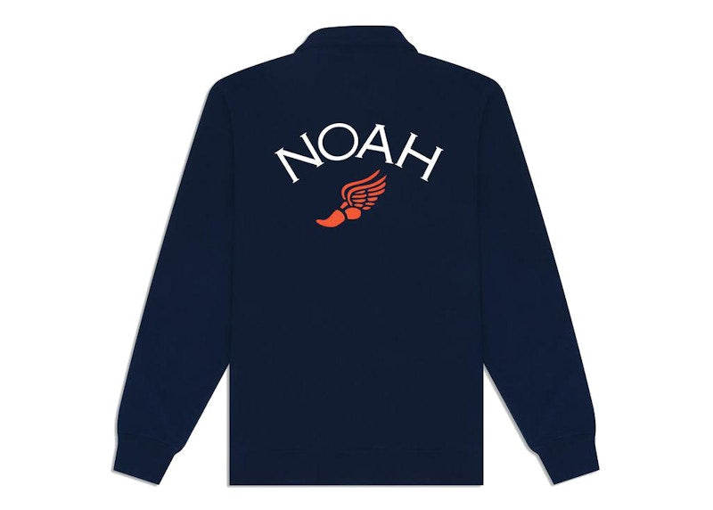 Noah Winged Foot Zip Pull-Over Sweatshirt Navy