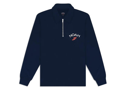 Noah Winged Foot Zip Pull-Over Sweatshirt Navy