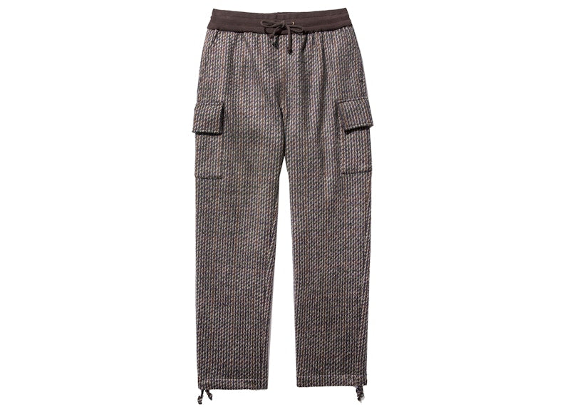 Noah Wool Knit Cargo Pant Brown Tartan