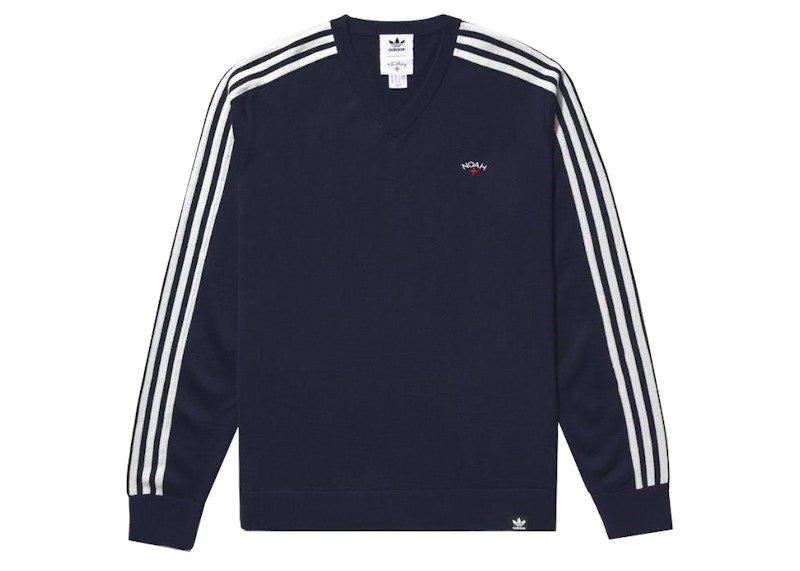 Noah x Adidas V-Neck Sweater Navy