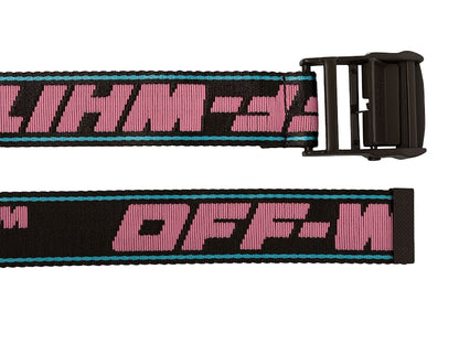 OFF-WHITE 2.0 Industrial Logo Belt Pink/Dark Brown/Blue