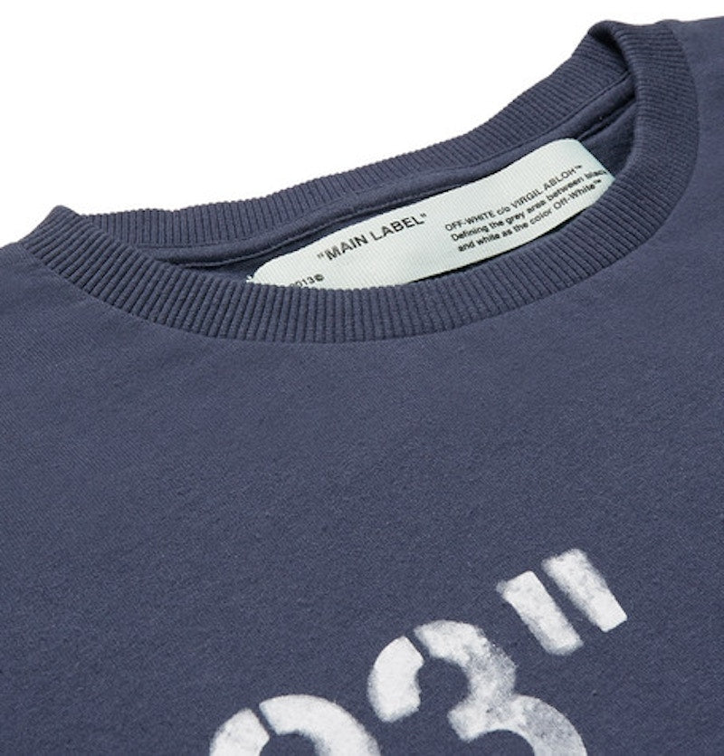OFF-WHITE 23' Logo Print T-shirt Navy/White