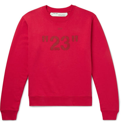 OFF-WHITE 23' Print Sweatshirt Tonal Red