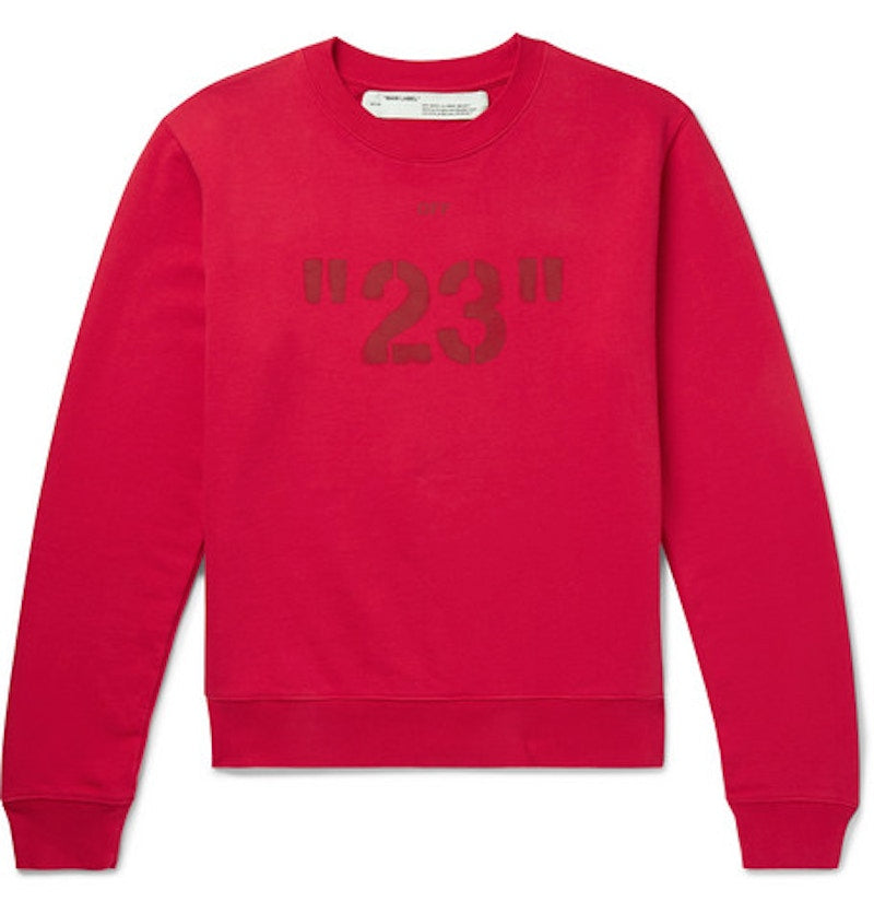 OFF-WHITE 23' Print Sweatshirt Tonal Red