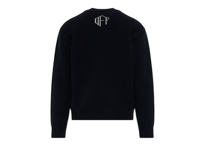 OFF-WHITE 3D Arrow Chunky Knit Sweatshirt Black/Grey