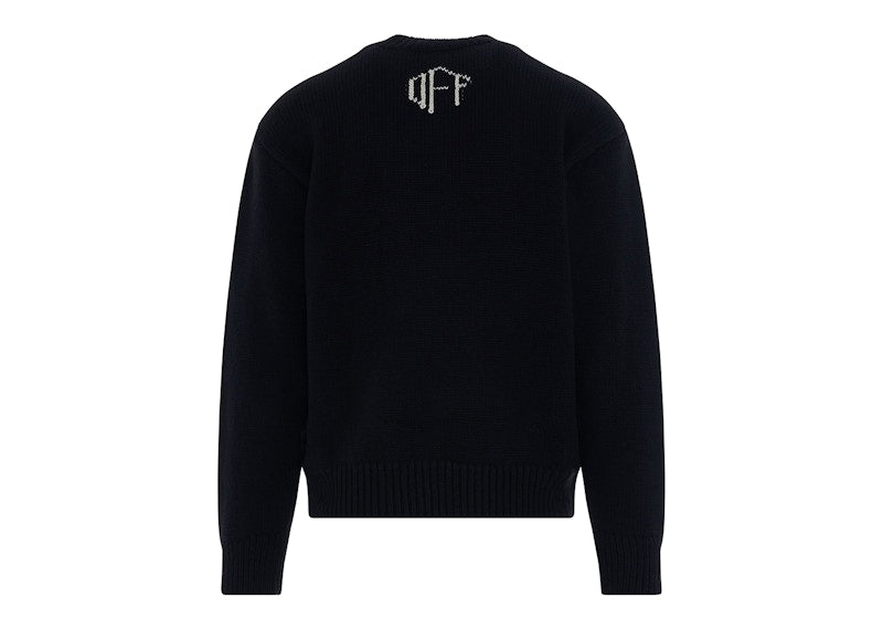 OFF-WHITE 3D Arrow Chunky Knit Sweatshirt Black/Grey