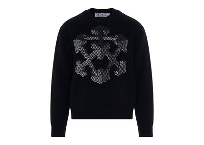 OFF-WHITE 3D Arrow Chunky Knit Sweatshirt Black/Grey