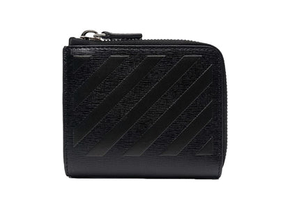 Off-White 3D Diag Saff (4 Card Slot) Zip Wallet Black