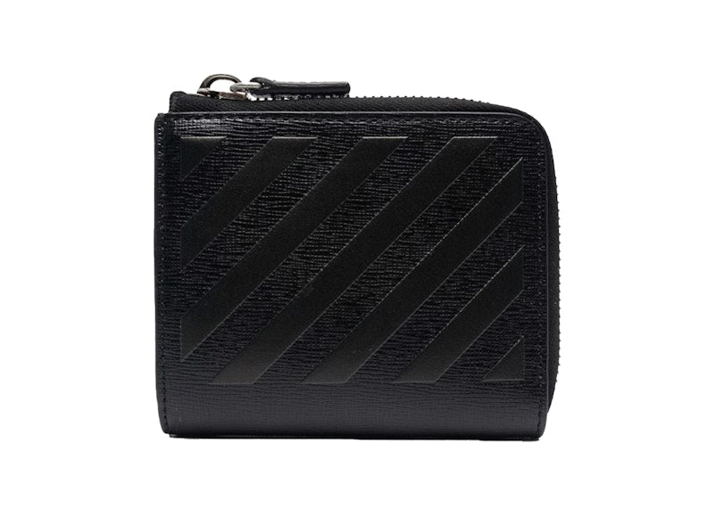 Off-White 3D Diag Saff (4 Card Slot) Zip Wallet Black