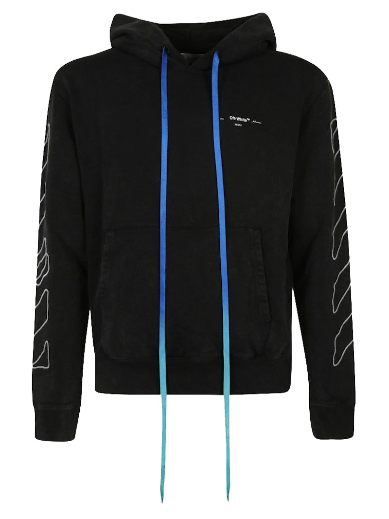OFF-WHITE Abstract Arrows Embroidered Hoodie Black/White