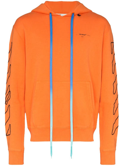 OFF-WHITE Abstract Arrows Embroidered Hoodie Orange/Black