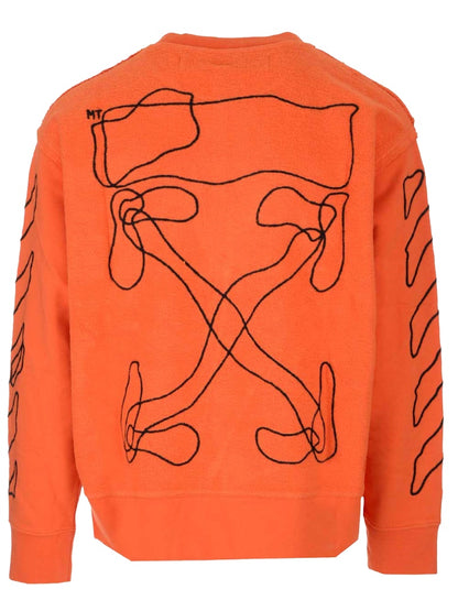 OFF-WHITE Abstract Arrows Embroidered Sweatshirt Orange/Black