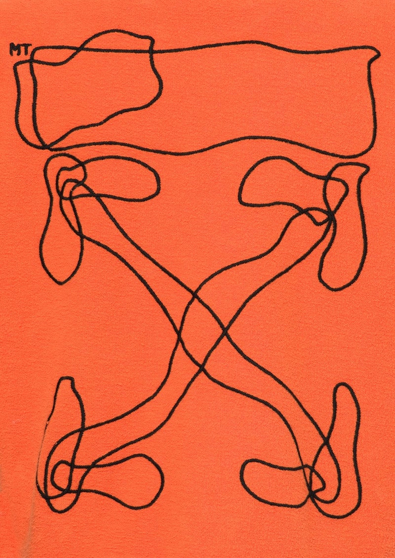 OFF-WHITE Abstract Arrows Embroidered Sweatshirt Orange/Black
