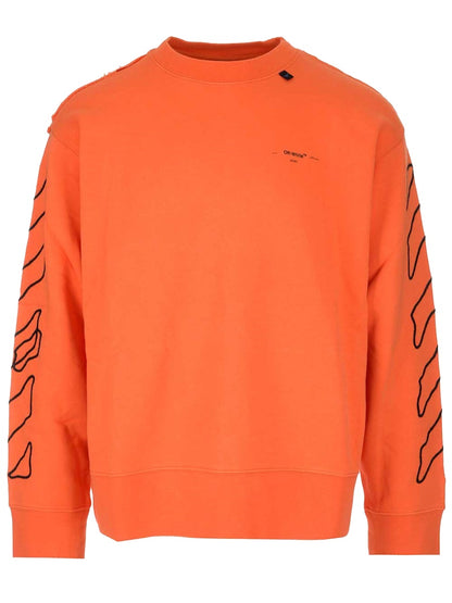 OFF-WHITE Abstract Arrows Embroidered Sweatshirt Orange/Black