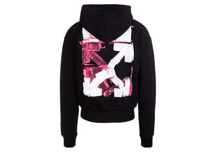 OFF-WHITE Acrylic Arrow Logo Print Hooded Sweatshirt Black