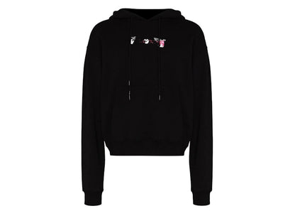 OFF-WHITE Acrylic Arrow Logo Print Hooded Sweatshirt Black